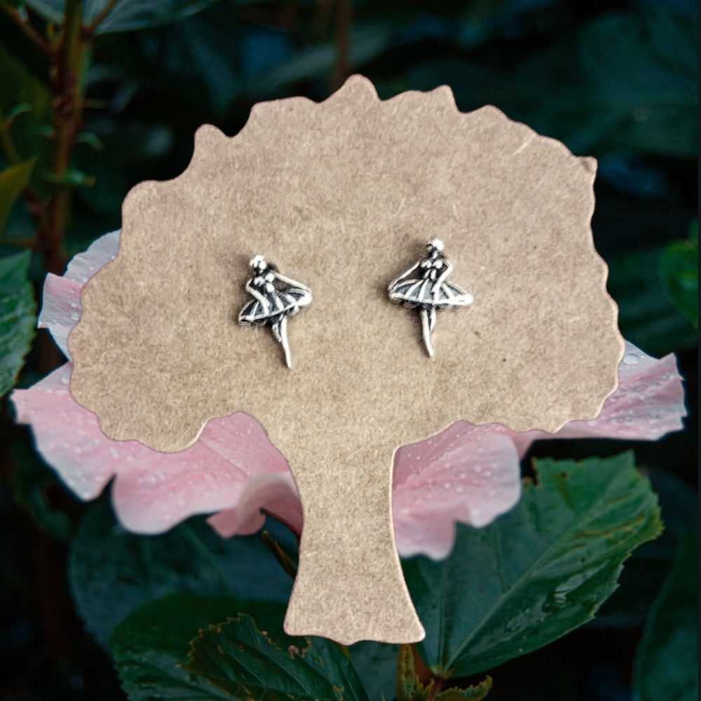 925 Sterling Silver Ballerina stud earrings